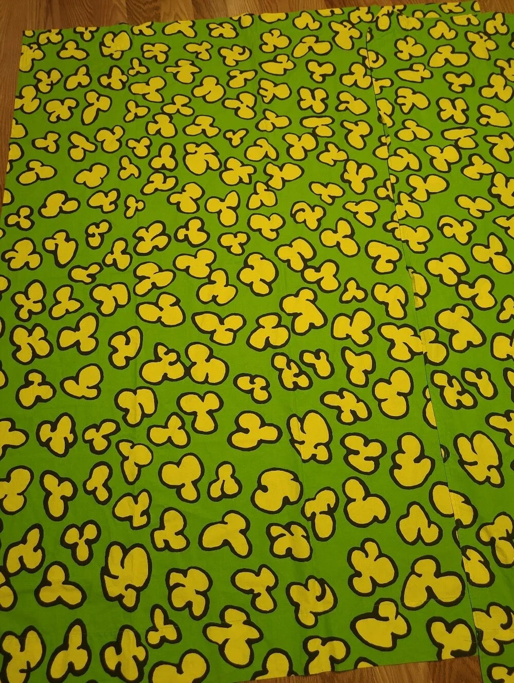 Vintage 1997 IKEA Curtains Modig Korn Anna Efverlund Acid Pop Green Yellow Set 2